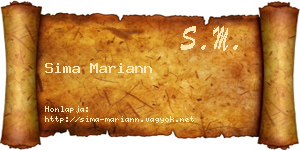Sima Mariann névjegykártya