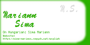 mariann sima business card